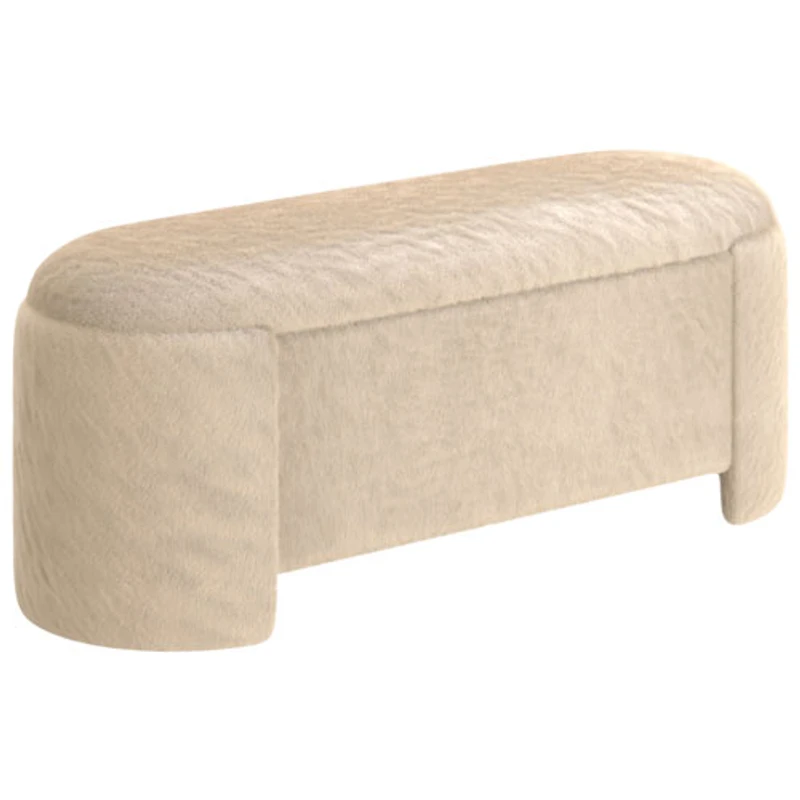 Pouf/Banc en tissu Inspire - Beige foncé