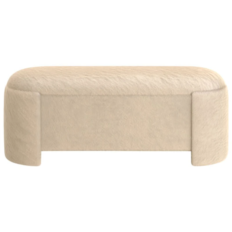 Inspire Fabric Bench Ottoman - Dark Beige