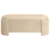 Inspire Fabric Bench Ottoman - Dark Beige