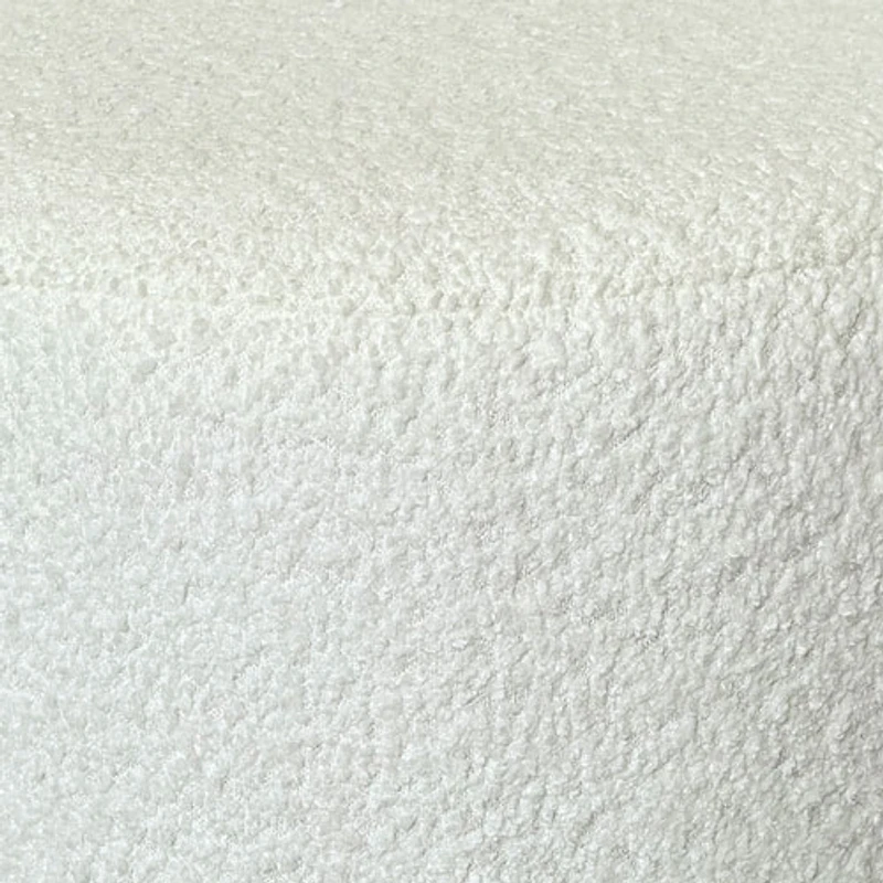 Pouf rond en tissu Inspire - Ivoire/Blanc