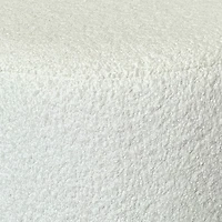 Pouf rond en tissu Inspire - Ivoire/Blanc