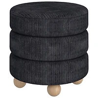Inspire Fabric Round Ottoman - Black