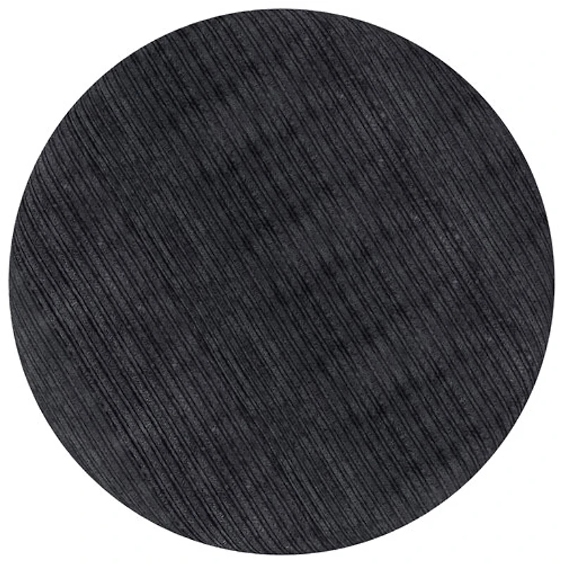 Inspire Fabric Round Ottoman - Black