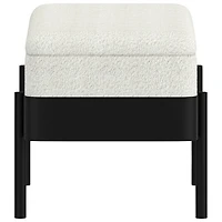 Pouf de rangement contemporain en polyester Inspire - Ivoire