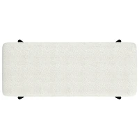 Pouf de rangement contemporain en polyester Inspire - Ivoire