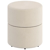 !Nspire Round Fabric Swivel Ottoman - Cream