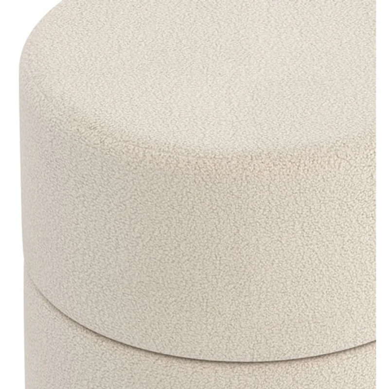 !Nspire Round Fabric Swivel Ottoman - Cream