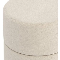 !Nspire Round Fabric Swivel Ottoman - Cream