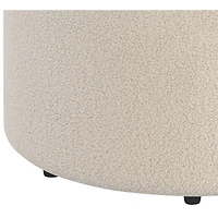 !Nspire Round Fabric Swivel Ottoman - Cream