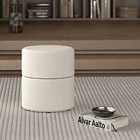 !Nspire Round Fabric Swivel Ottoman - Cream