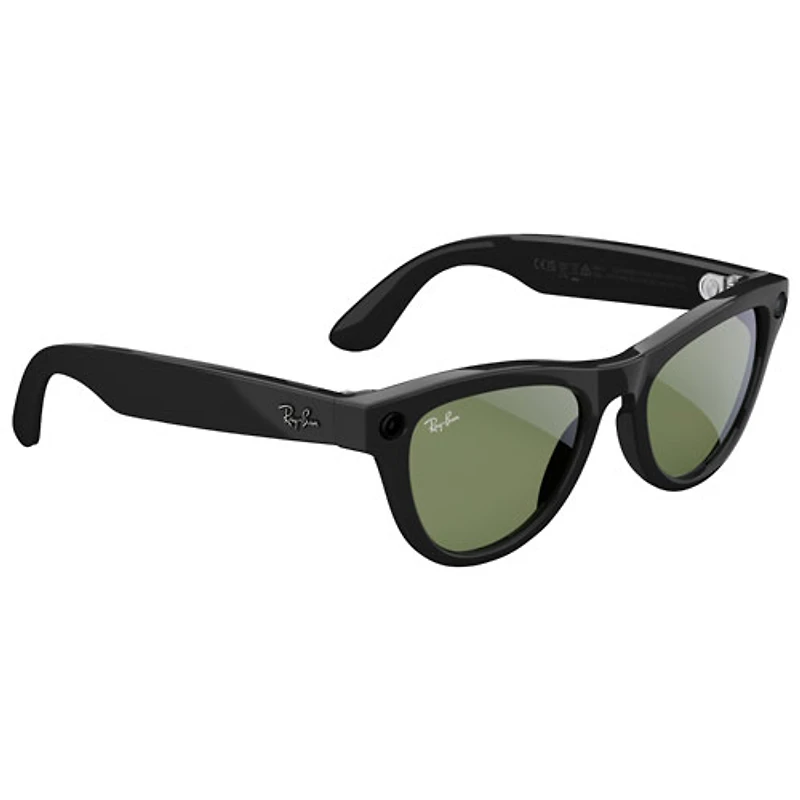 Ray-Ban | Meta Skyler (Gen 1) Glasses with AI, Photo, Video, Audio & Messaging - Shiny Black/G15 Green