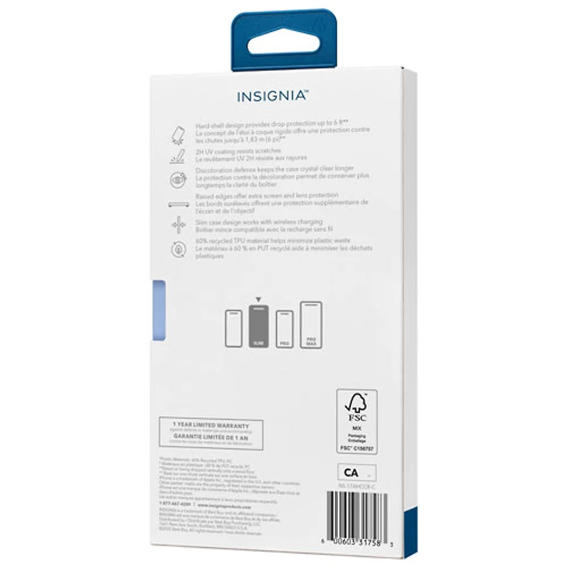 Insignia Fitted Hard Shell Case for iPhone Air - Clear - Only at Best Buy