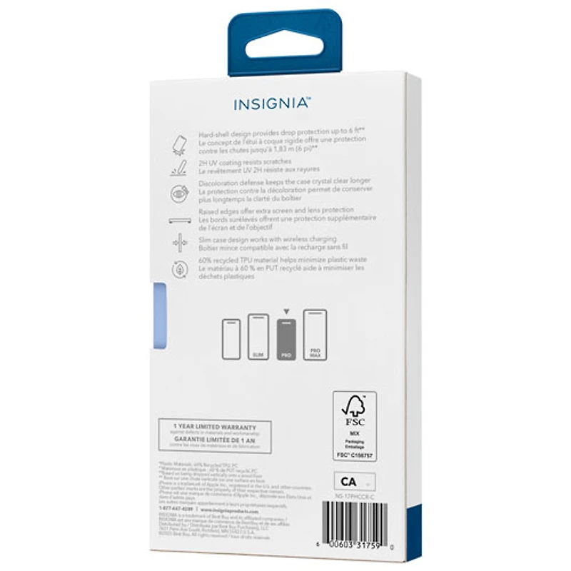 Insignia Fitted Hard Shell Case for iPhone 17 Pro - Clear - Only at Best Buy