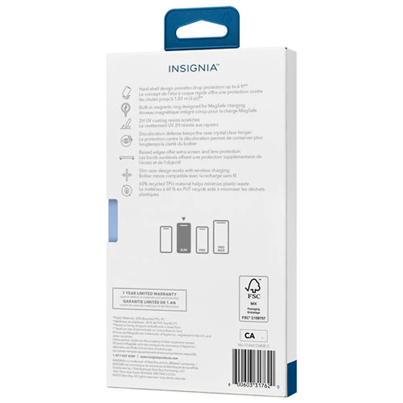 Insignia Fitted Hard Shell Case with MagSafe for iPhone Air - Clear - Only at Best Buy