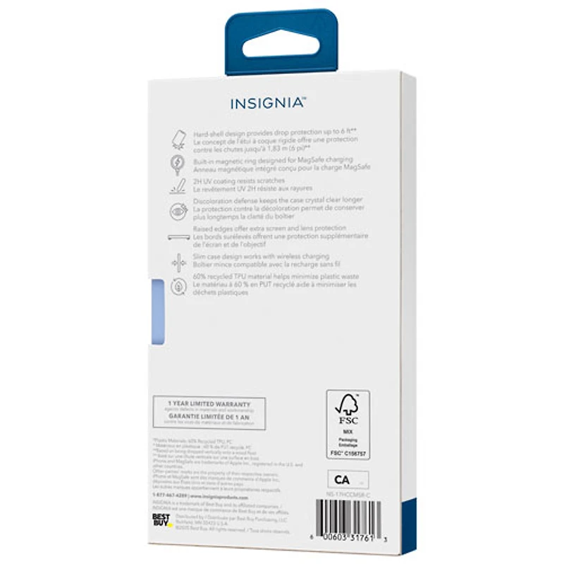 Insignia Fitted Hard Shell Case with MagSafe for iPhone Air - Clear - Only at Best Buy