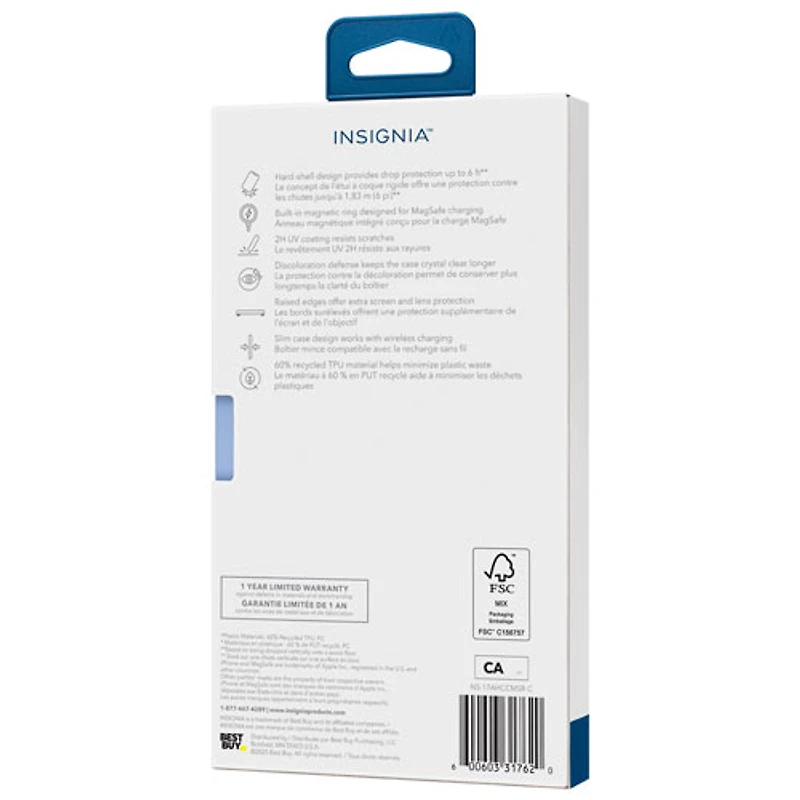 Insignia Fitted Hard Shell Case with MagSafe for iPhone Air - Clear - Only at Best Buy