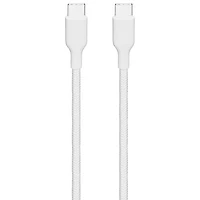 Câble tissé USB-C à USB-C de 1,2 m (4 pi) Best Buy Essentials - Blanc