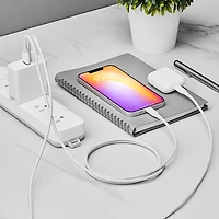 Insignia 1.2m (3.9 ft.) Braided USB-A to Lightning Cable (NS-MCA4AL2-C) - 2 Pack - White - Only at Best Buy