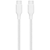 Best Buy Essentials 3m (9.8 ft.) Braided USB-C to USB-C Cable (BE-MCA10CCW-C) - White - Only at Best Buy