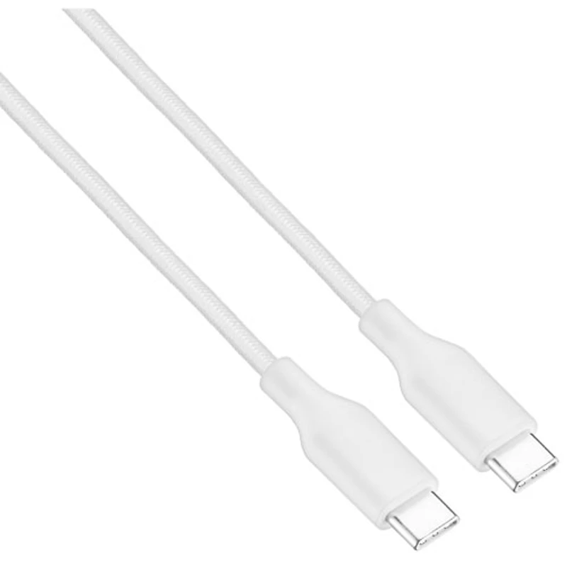 Best Buy Essentials 3m (9.8 ft.) Braided USB-C to USB-C Cable (BE-MCA10CCW-C) - White - Only at Best Buy