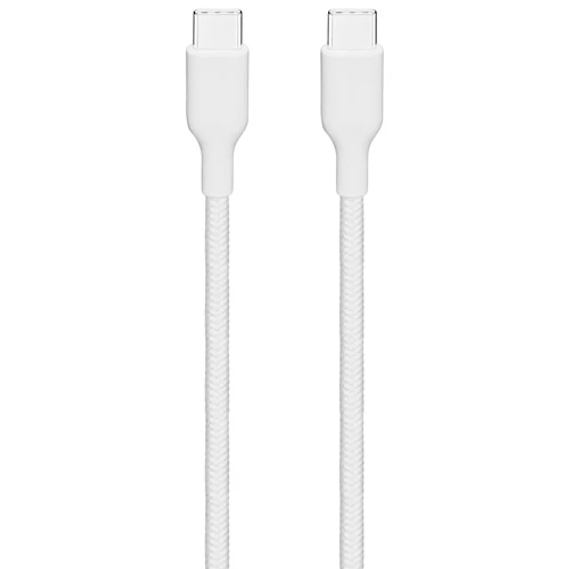 Câble tissé USB-C à USB-C de 1,8 m (6 pi) Best Buy Essentials - Blanc