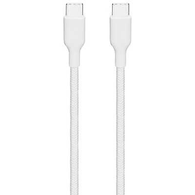 Câble tissé USB-C à USB-C de 1,8 m (6 pi) Best Buy Essentials - Blanc
