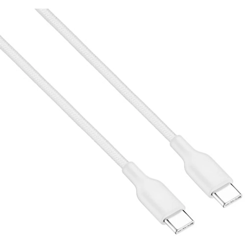 Câble tissé USB-C à USB-C de 1,8 m (6 pi) Best Buy Essentials - Blanc
