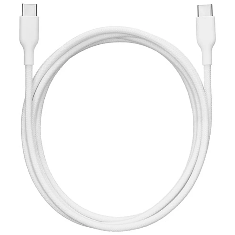 Câble tissé USB-C à USB-C de 1,8 m (6 pi) Best Buy Essentials - Blanc