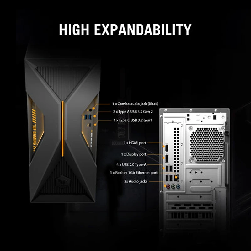 Ordinateur de jeu TUF Gaming T500 d'ASUS - Gris éclipse solaire (Core i5-13420H d'Intel/RAM 16 Go/SSD 1 To/RTX 3050)