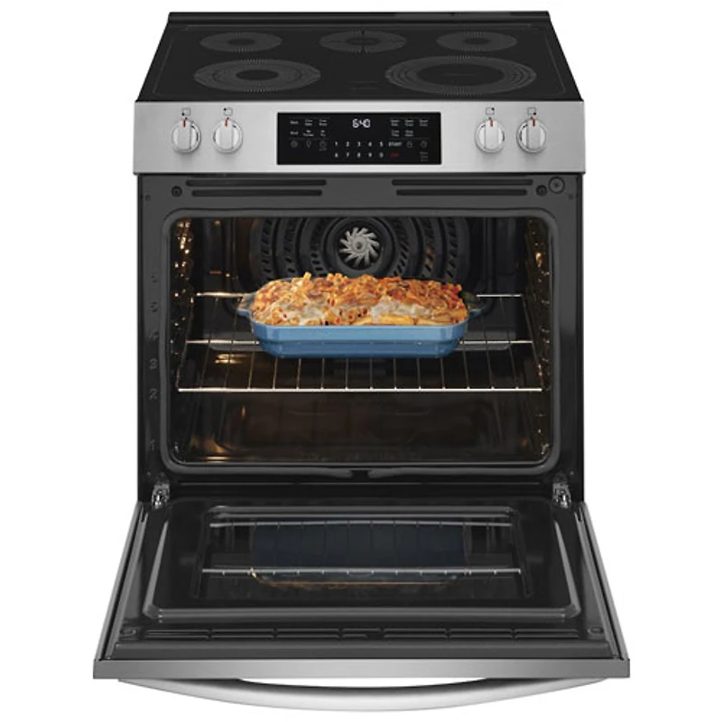 Cuisinière électrique autonome avec ventilateur, convection et friture à air de 5,3 pi³ et de 30 po Gallery de Frigidaire (GCFE305CBF) - Inox