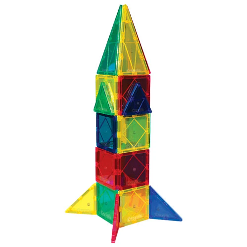 Tuiles de construction magnétiques aux couleurs vives de Crayola - 40 pièces