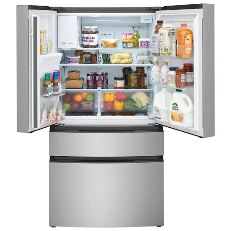 Réfrigérateur à quatre portes 26,3 pi³ 36 po avec distributeur d'eau et de glaçons de Frigidaire (FRMS2733AV) - Inox