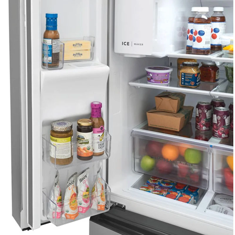 Réfrigérateur à quatre portes 26,3 pi³ 36 po avec distributeur d'eau et de glaçons de Frigidaire (FRMS2733AV) - Inox