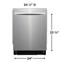 Frigidaire 24" 49dB Built-In Dishwasher with Stainless Steel Tub & Third Rack (FDSH4502BF) - Stainless