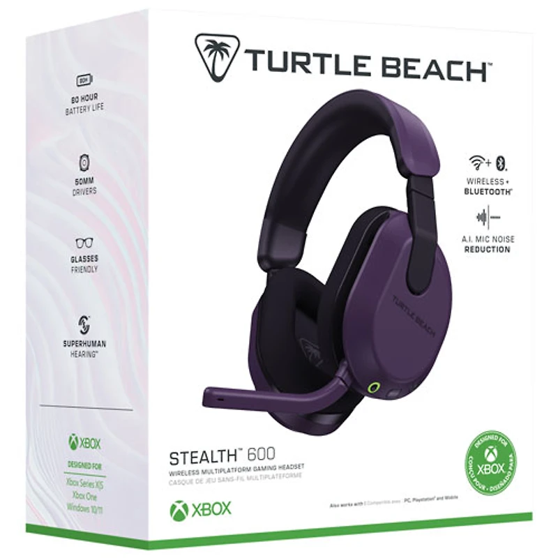 Casque de jeu sans fil Stealth 600 de Turtle Beach pour Xbox Series X|S/Xbox One/PS5/PS4/PC - Violet