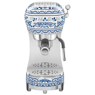 Smeg Manual Espresso Machine - Dolce & Gabanna Collection - Blue Mediterraneo