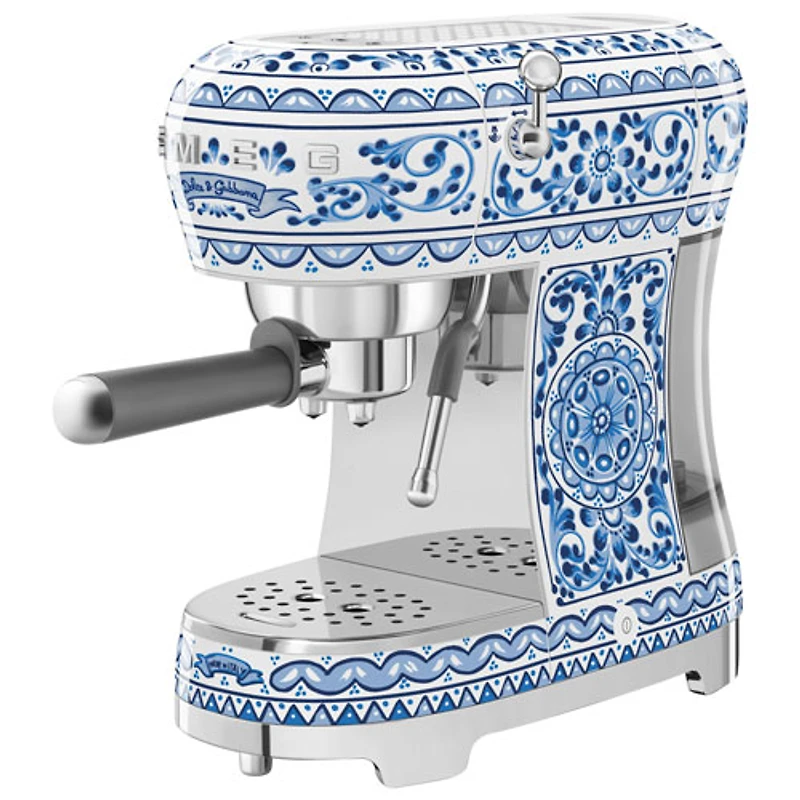 Smeg Manual Espresso Machine - Dolce & Gabanna Collection - Blue Mediterraneo