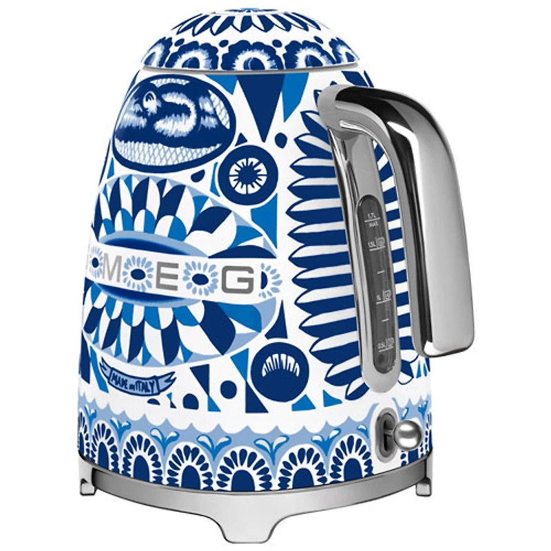 Smeg 50's Style Electric Kettle - 1.7L - Dolce & Gabanna Collection - Blue Mediterraneo