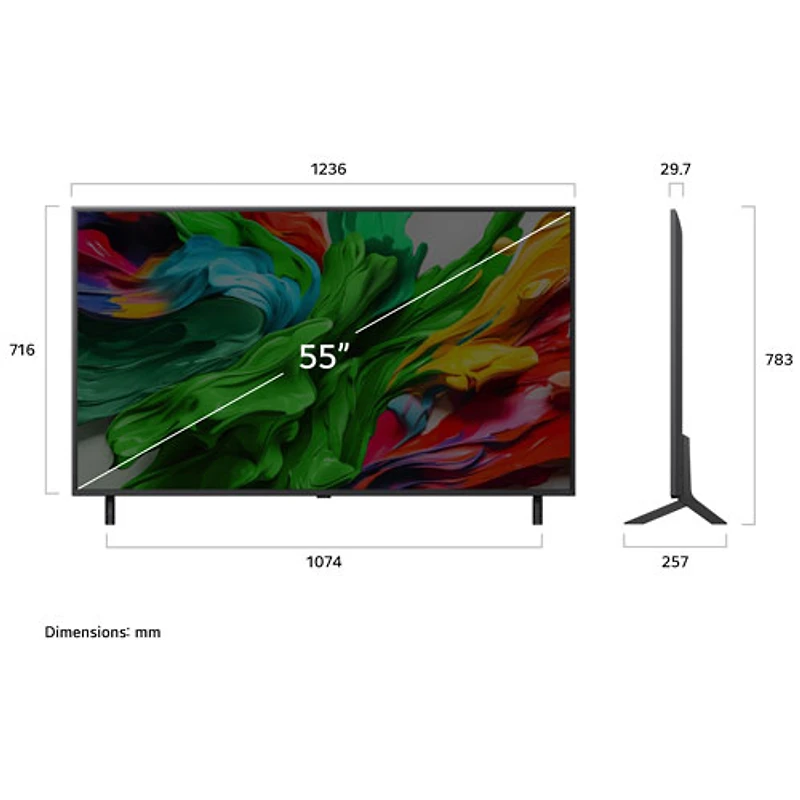 Téléviseur intelligent mini-DEL HDR UHD 4K QNED evo AI QNED85 de 55 po de LG (55QNED85AYA) - 2025 - Exclusivité Best Buy