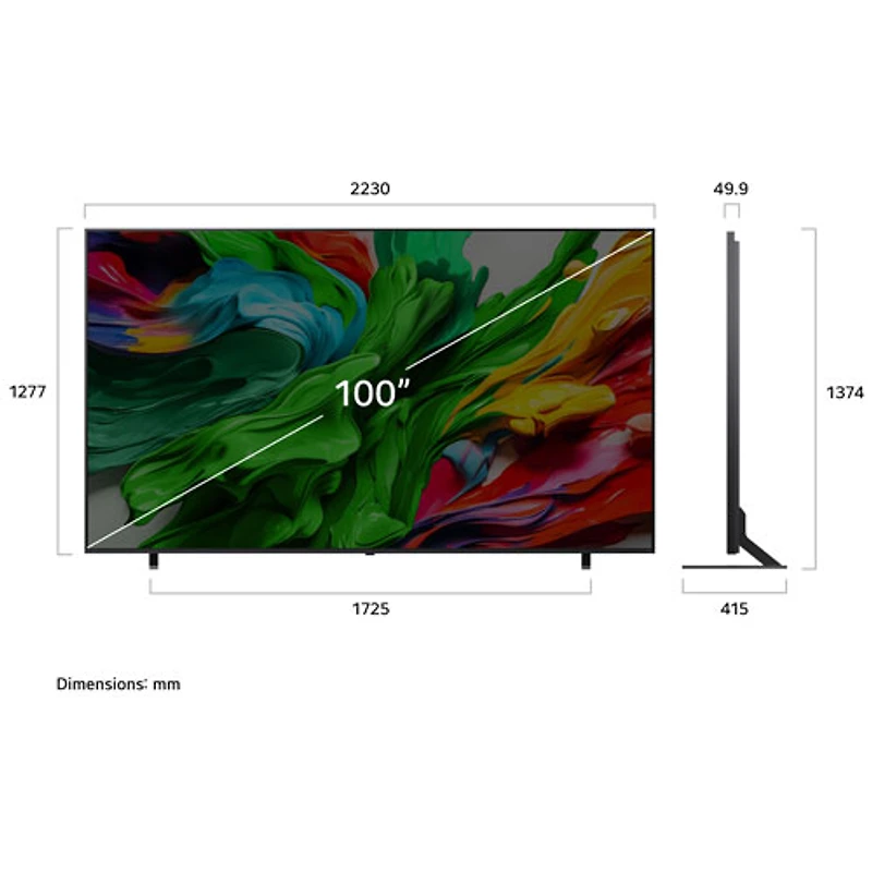 Téléviseur intelligent webOS mini-DEL HDR UHD 4K QNED evo AI QNED85 de 100 po de LG (100QNED85AU) - 2025