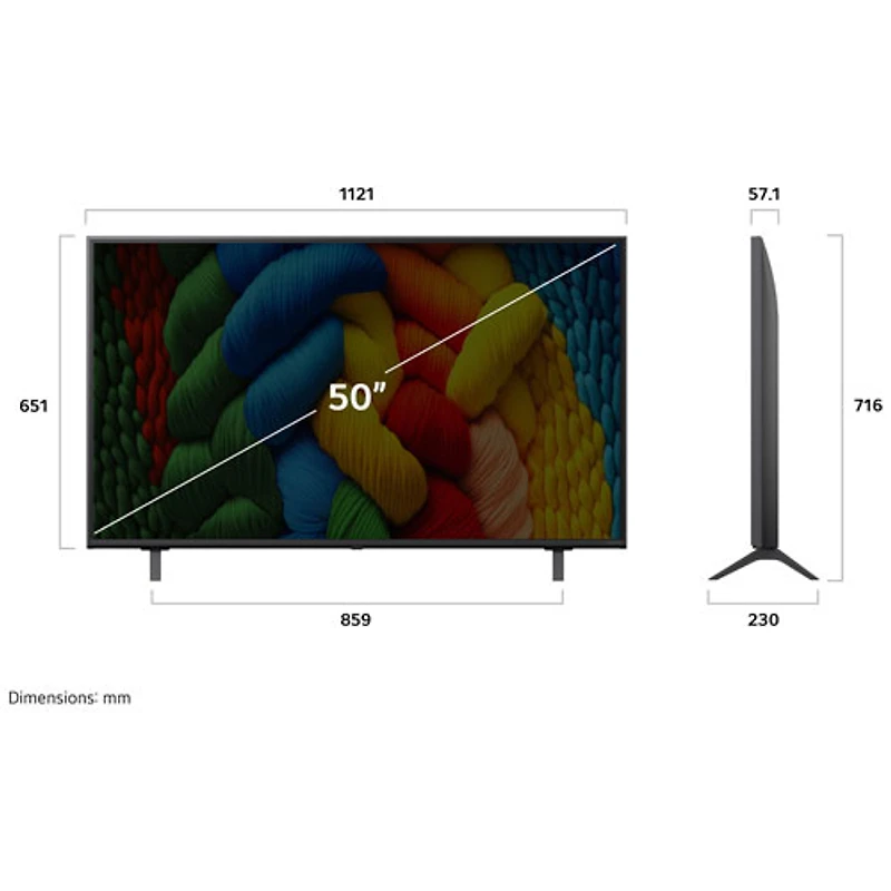 Téléviseur intelligent DEL HDR UHD 4K de 50 po NanoCell AI NANO80 série NANO80AUA de LG (50NANO80AUA) - 2025
