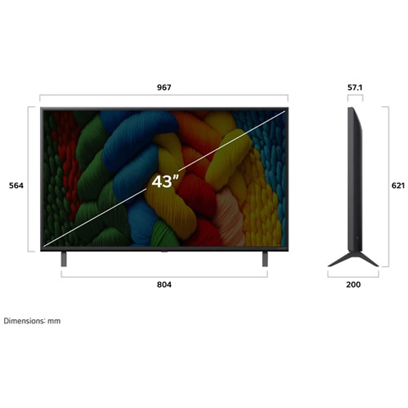 Téléviseur intelligent DEL HDR UHD 4K de 43 po NanoCell AI NANO80 série NANO80AUA de LG (43NANO80AUA) - 2025