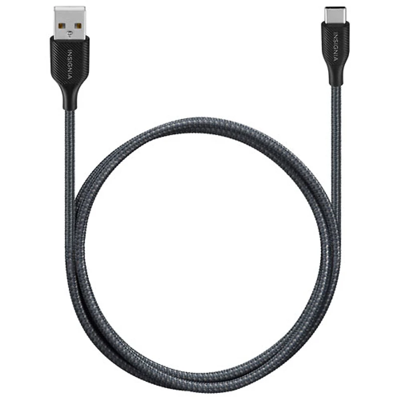 Câble tissé USB-C à USB-A de 1,2 m (3,9 pi) d'Insignia (NS-MCA421C2-C) - Paquet de 2 - Anthracite - Exclusivité Best Buy