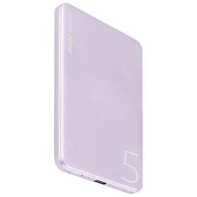 Chargeur portable USB-C de 5000 mAh Piston Power de LOGiiX - Lavande