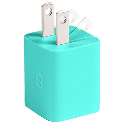 Chargeur mural USB-C de 30 W Vibrance Power Cube de LOGiiX - Sarcelle