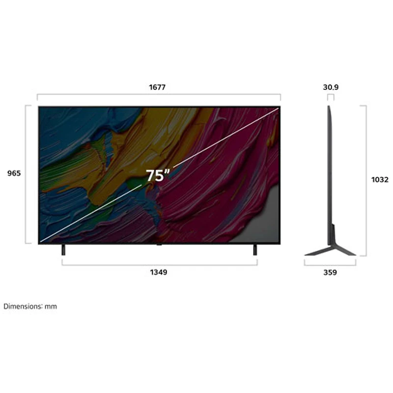 Téléviseur intelligent mini-DEL HDR UHD 4K QNED AI QNED80 de 75 po de LG (75QNED80AUA) - 2025