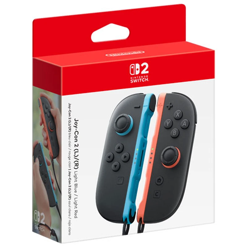 Manettes gauche et droite Joy-Con 2 pour Nintendo Switch 2 - Rouge clair/Bleu clair