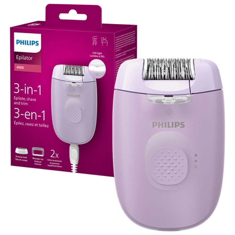 Philips Series 4000 Dry Corded Epilator (BRE257/04)