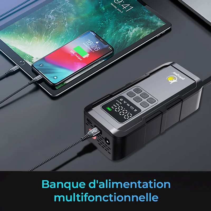 Pompe à air portative AirFlux 100 de GekoGear avec chargeur portable