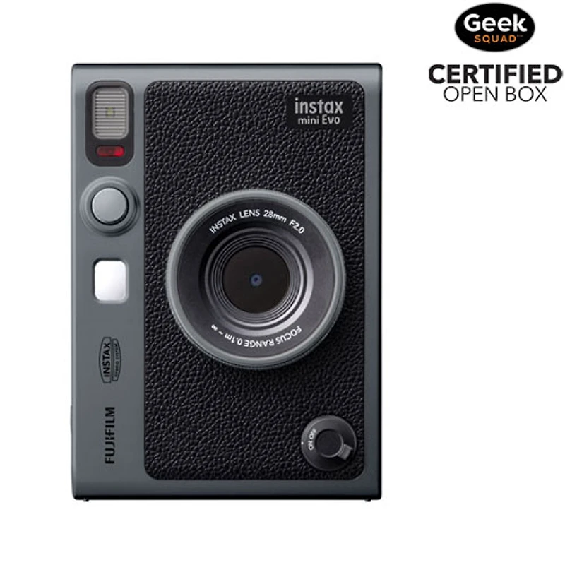 Open Box - Fujifilm Instax Mini Evo SE 90th Anniversary Instant Camera Bundle - Dark Silver